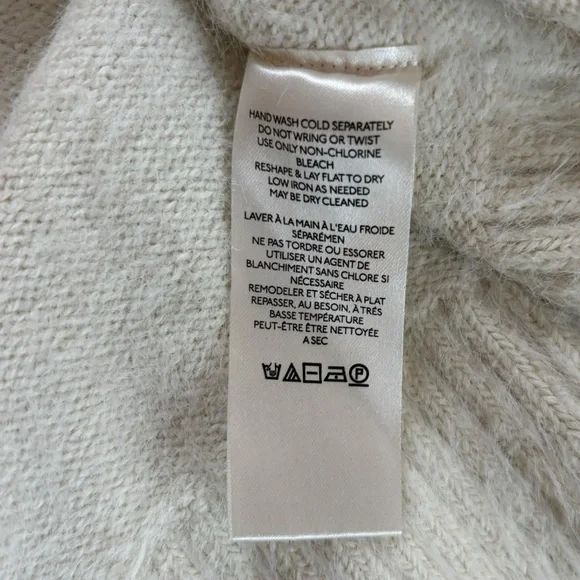 Free People Harrison Bunny Crew Neck Sweater Oversized Cream Womens Medium - Picture 8 of 11